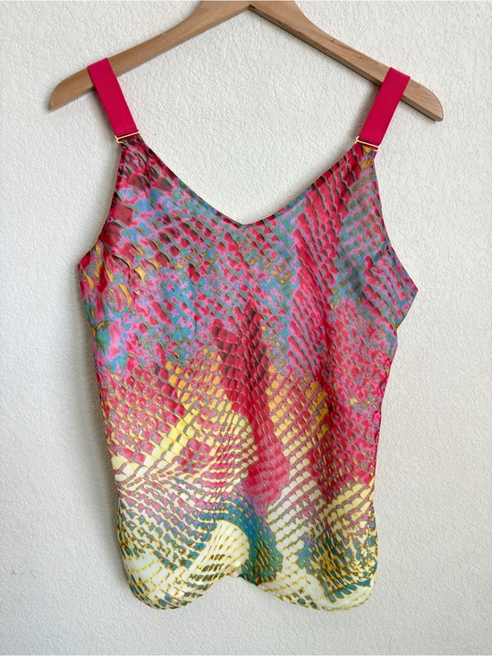 Ramy Brook Tops - Ramy Brook Bennie Top M Multicolor Snakeskin Print Strappy Layered Chiffon Top